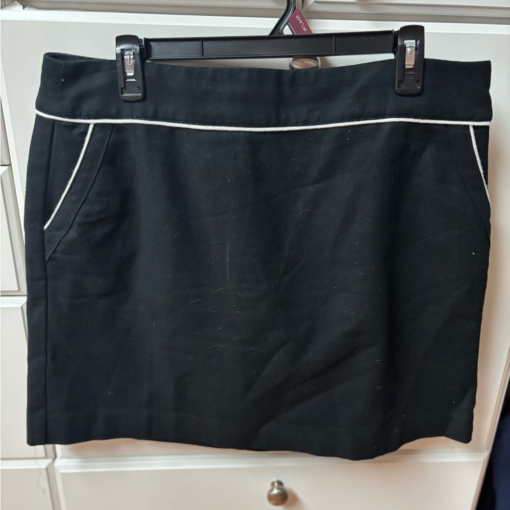 LOFT XL black with white trim mini skirt